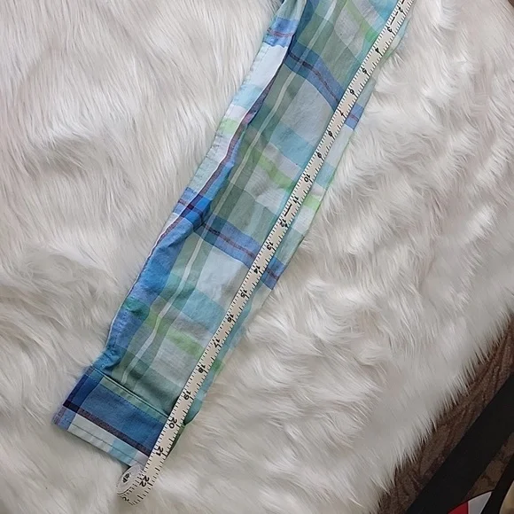 CAT & JACK Boy's Preppy Blue Green‎ Plaid Button Down Long Sleeve Shirt L 12/14 - Picture 7 of 7